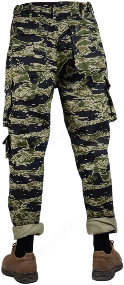Tiger Spot Camouflage Pants for Men's Outdoors Casual Trousers Replica WW2 Vietnam War
