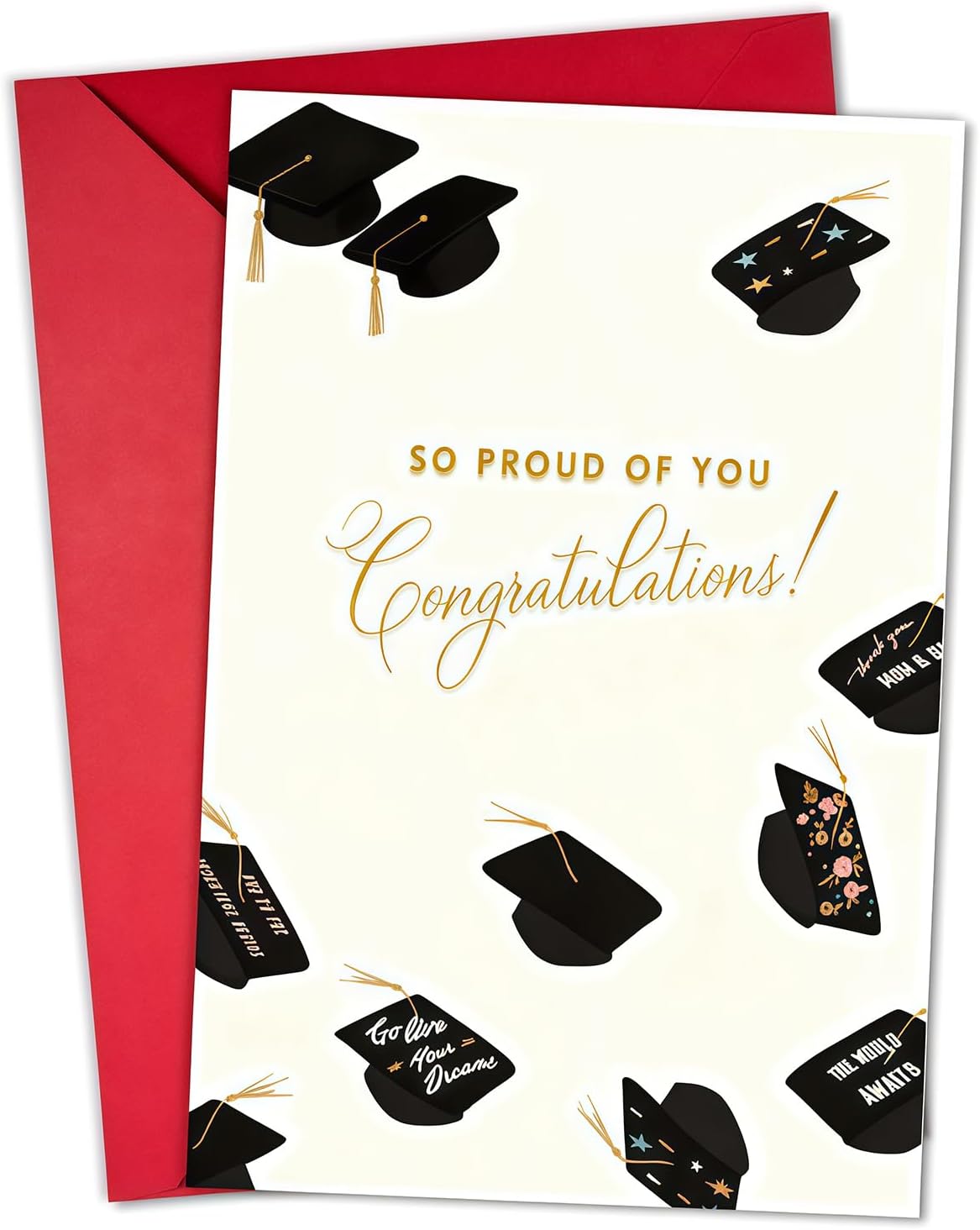ZEYER 2026 Graduation Card Black Graduation Hat- Inspirational Message for High School & College Graduates, 1 Pack Graduation Gift