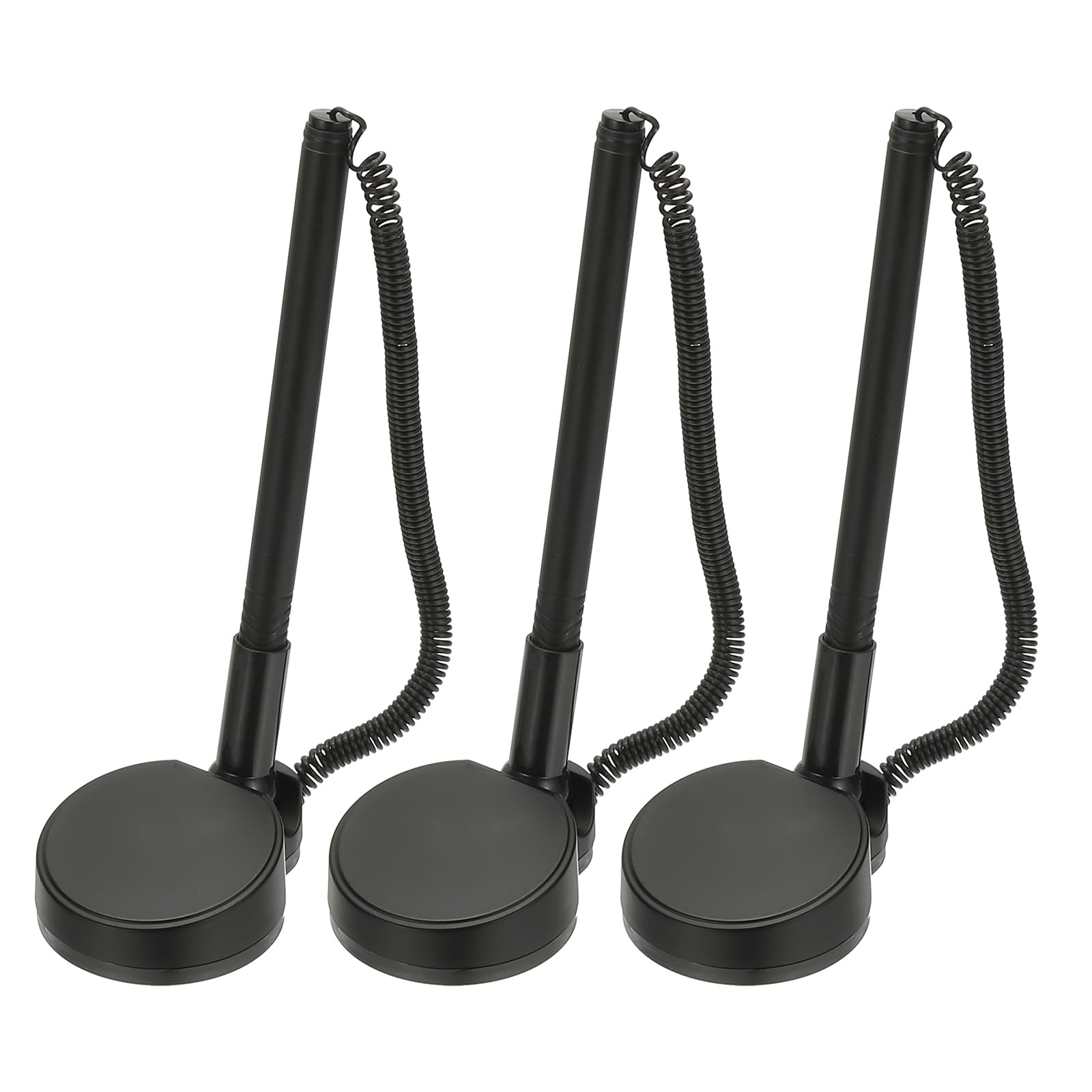 PATIKIL 3 Bolígrafos Seguros con Cadena Adhesiva y Soporte Bolígrafo Seguridad Bolígrafos Mostrador Recepción Bolígrafos Escritorio Recargas Tinta Negra Base Redonda Recargas Tinta Negra