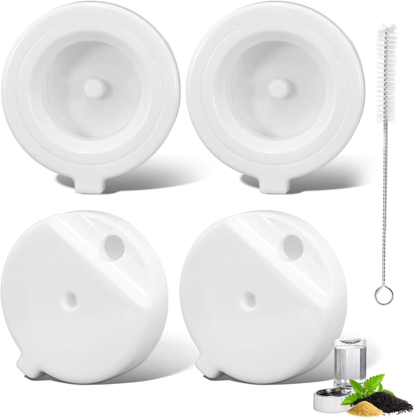 Baofum Gravity Pet Water Fountain Filters, Automatic Pet Waterer Replacement Filters for 3.6L/4.6L/6L/8L Dog Water Dispenser(4 Filters with 1Brush)