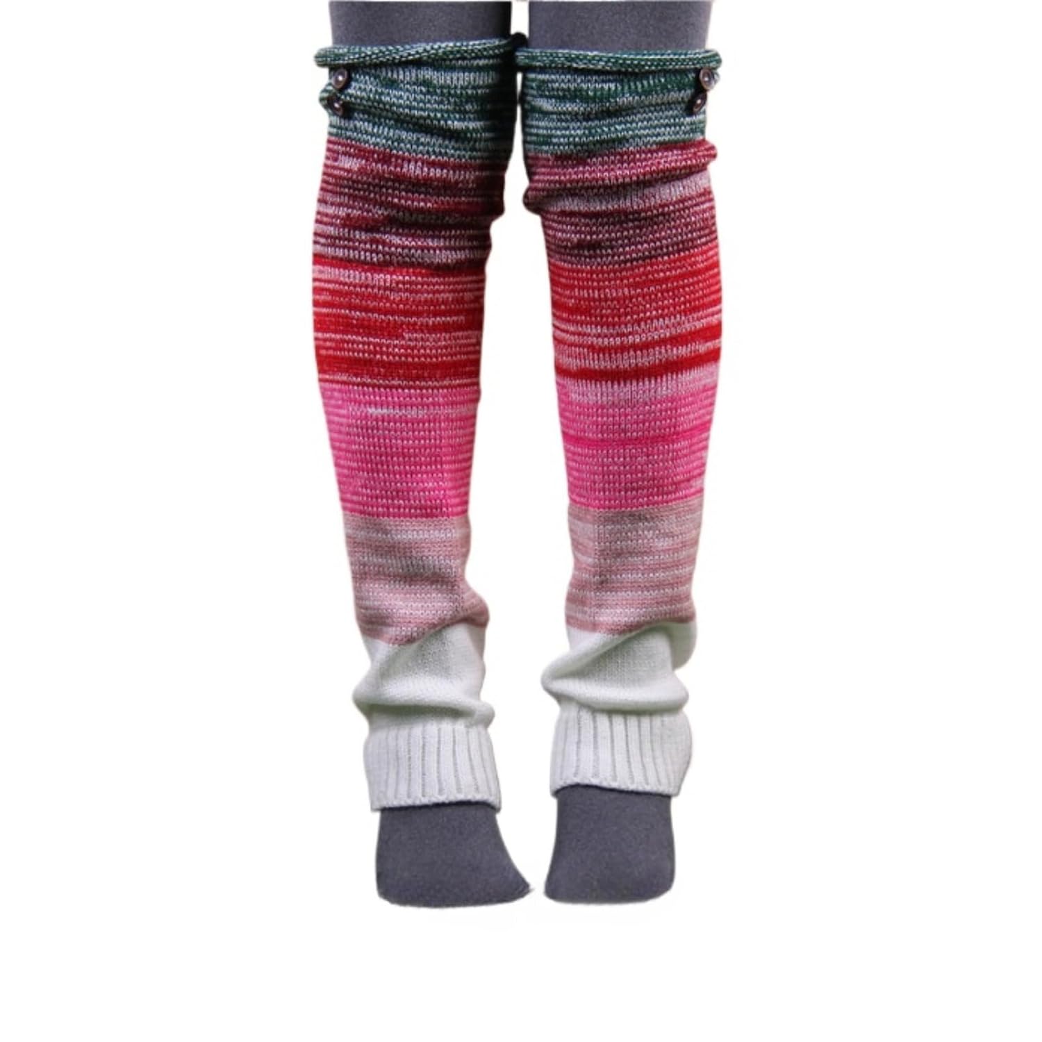 Knitted Leg Warmers for Women Boho Warm Soft Long Leg Sleeve Fashion Rainbow Leg Warmers