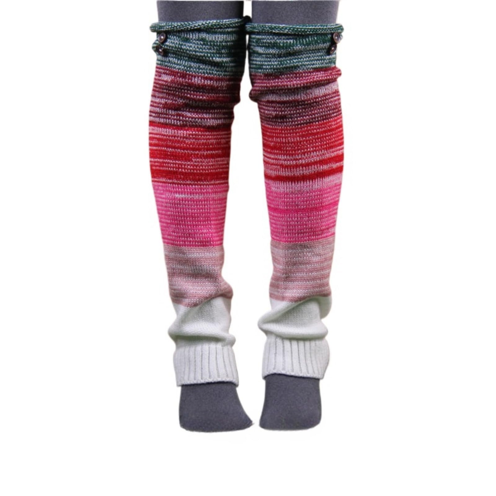 Knitted Leg Warmers for Women Boho Warm Soft Long Leg Sleeve Fashion Rainbow Leg Warmers