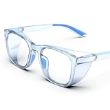 TOREGE Safety Glasses For Men&comma;Clear Anti-Fog Anti-Blue Light Safety Goggles Scratch Resistant For Women Nurse