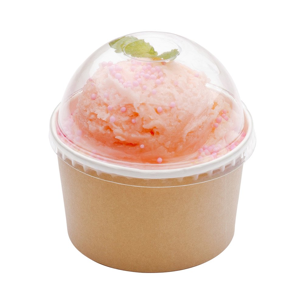 RestaurantwareLIDS ONLY: Dome-Shaped Lids, 200 Transparent Plastic Lids For 5 Ounce Coppetta To Go Cups - Cups Sold Separately, Disposable, Clear Plastic Dessert Cups Lids, For Dessert Takeaways