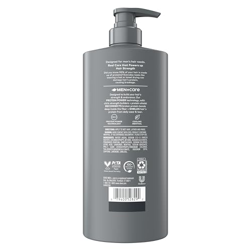 DOVE MEN + CARE Shampoo 1 count Thick & Strong, Builds Hair Strength, with Calcium 28 Fl oz