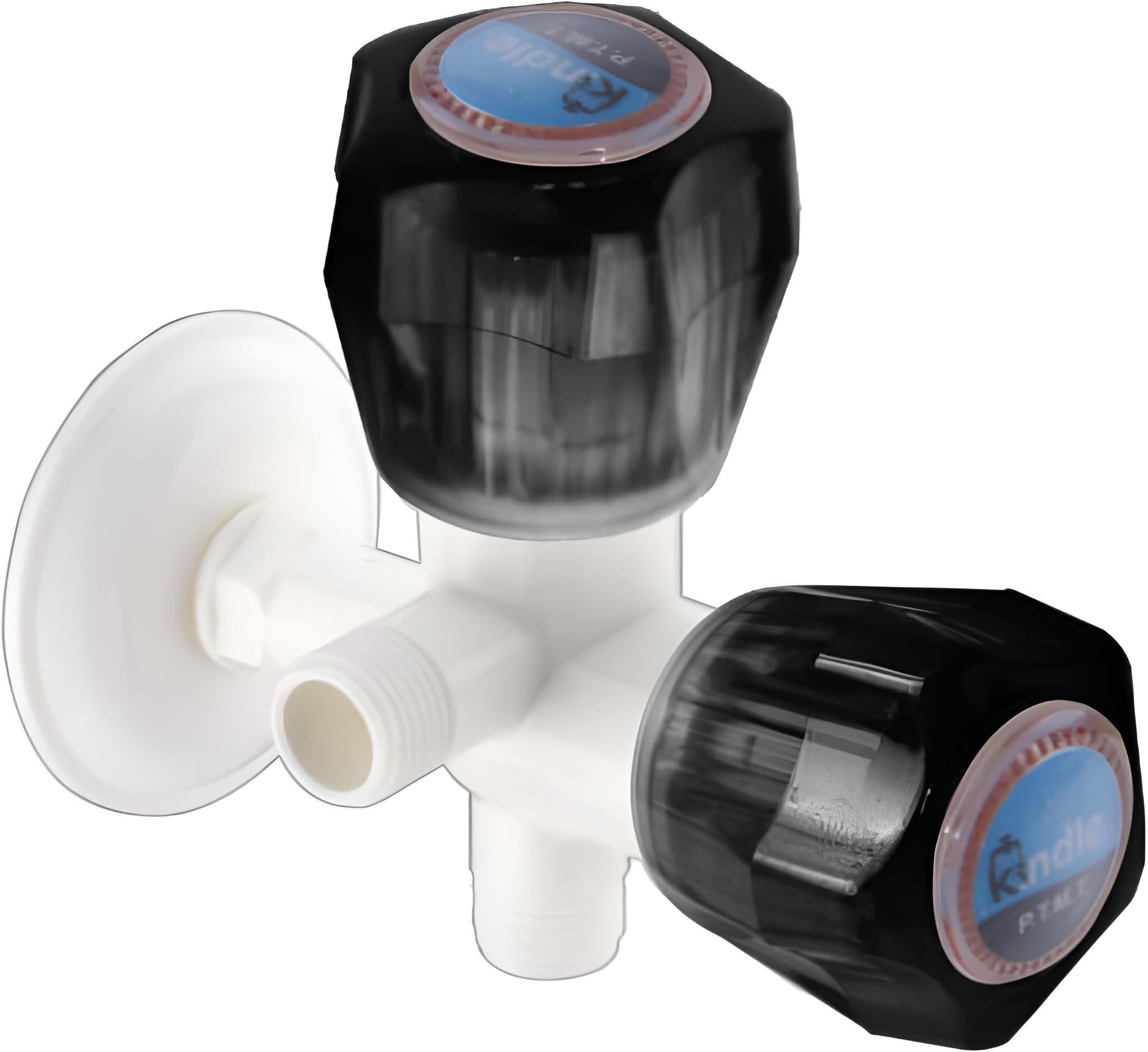 2-in-1 PVC Angle Valve Tap | Wall Mounted Two Way Angle Cock with Wall Flange for Bathroom & Kitchen