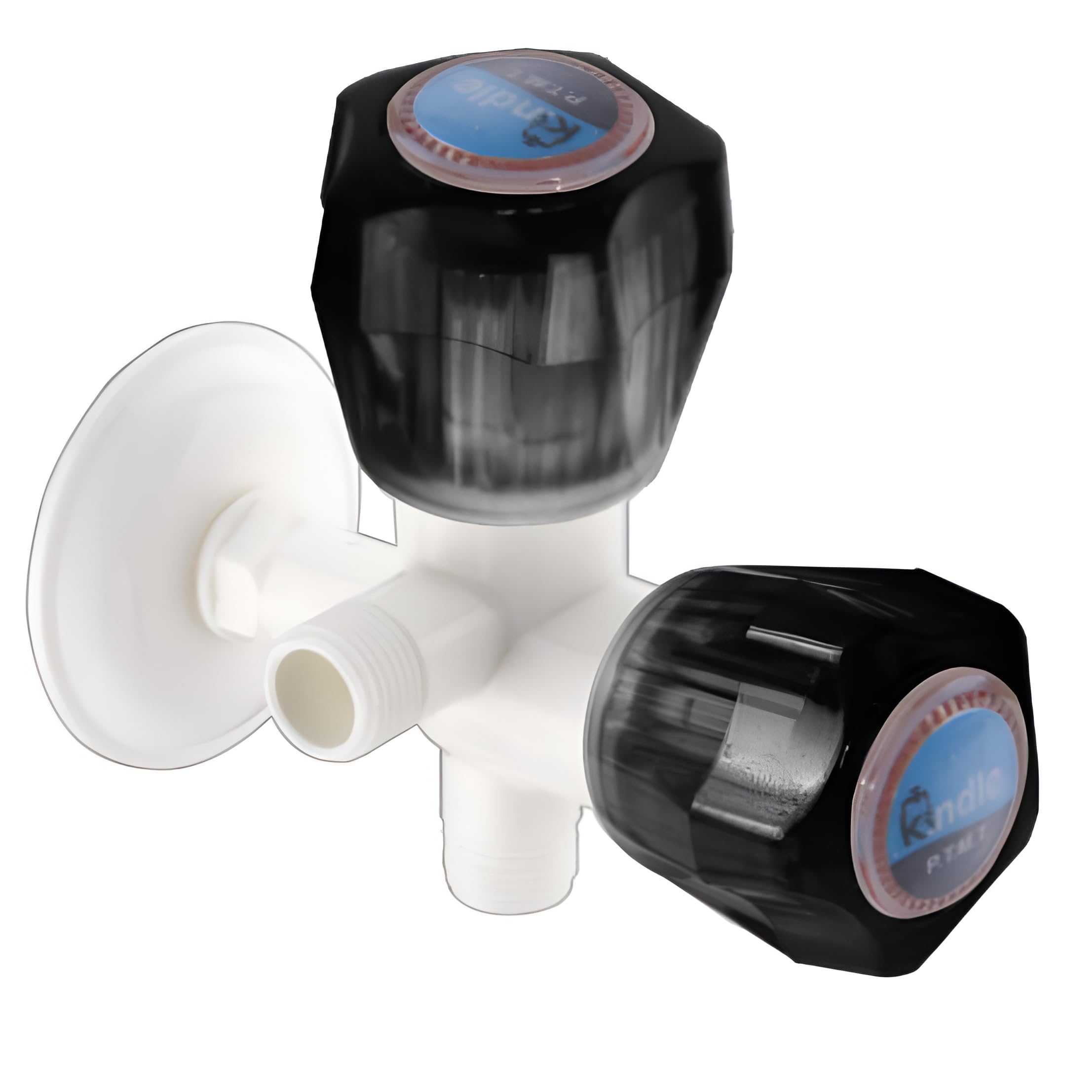NEW WARE 2-in-1 PVC Angle Valve Tap - Versatile Solution for Bathroom and Kitchen - Wall Mounted with Wall Flange
