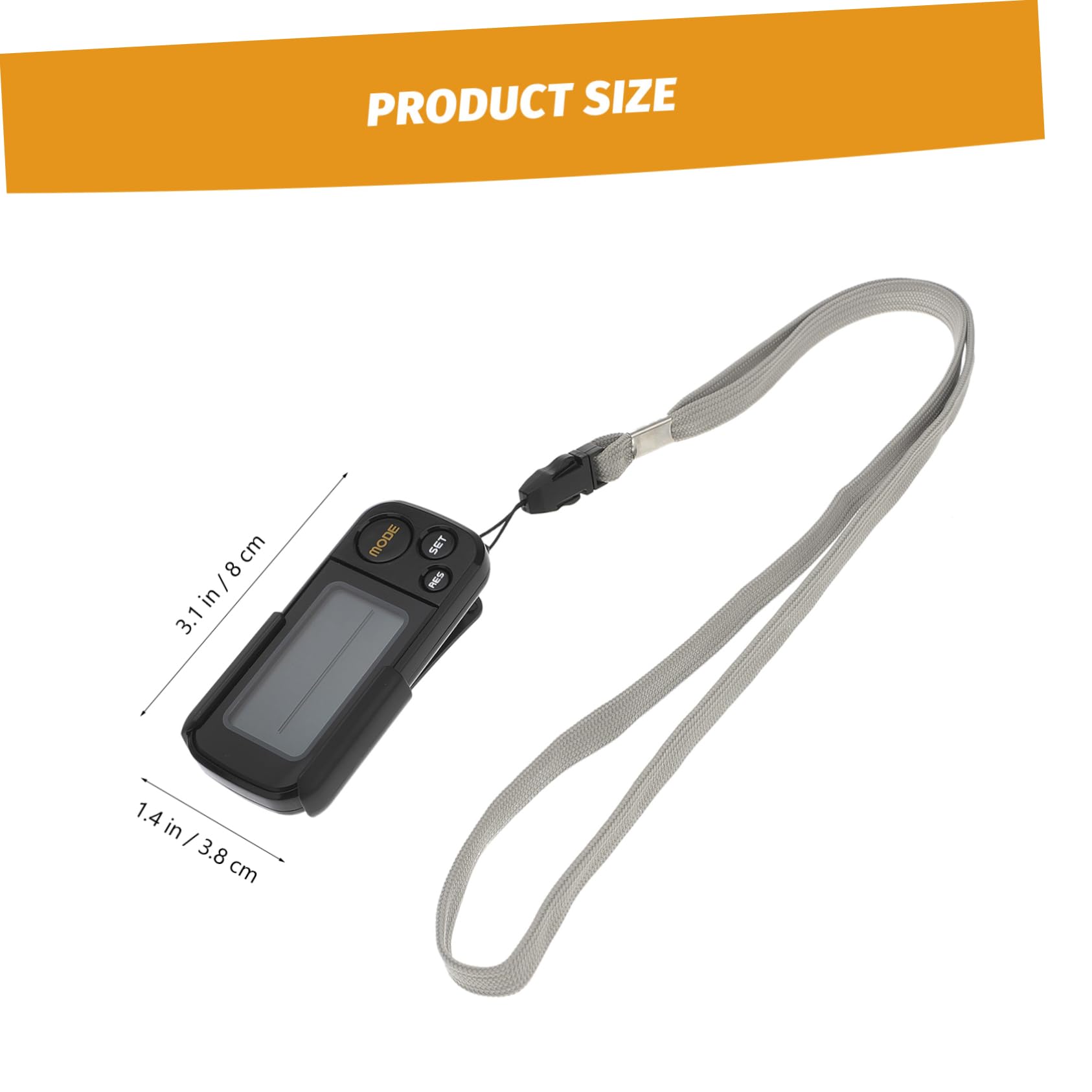 KICHOUSE Step Counter Watch Pedometer Removable Clip for Walking Running Easy to Attach Tracker Black