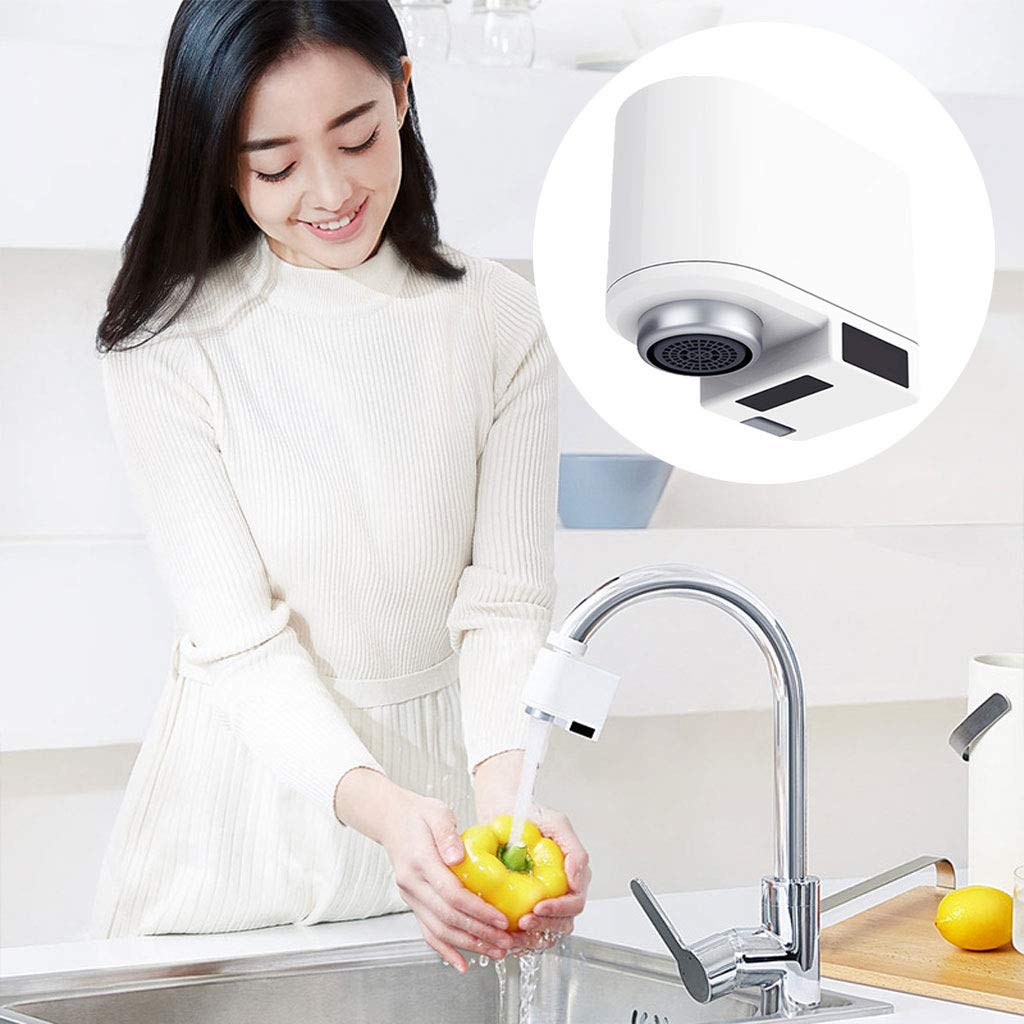 geneic Adaptador de sensor de movimiento automático para grifo de cocina, baño, fregadero, aireador manos libres, sensor inteligente de grifo
