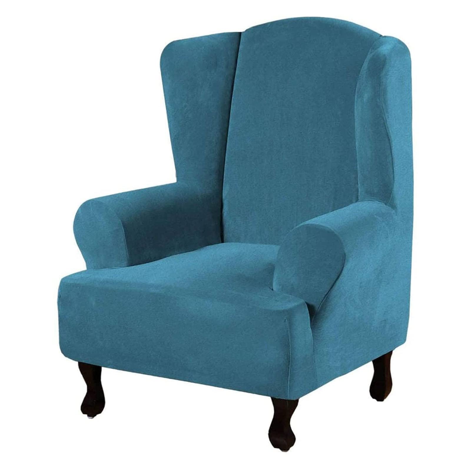 Konsilsa 1-Piece Velvet Wingback Chair Covers,Stretch Wingback Chair Slipcover Velvet Wing Chair Covers wing backed chair covers Armchair Cover Wing Chair Slipcover Furniture Protector
