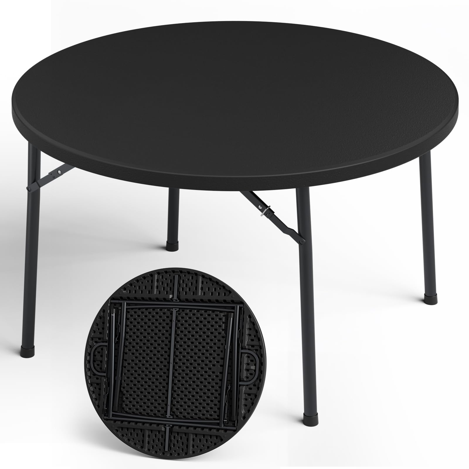 MAKE CHANGES 48 inch folding round table black