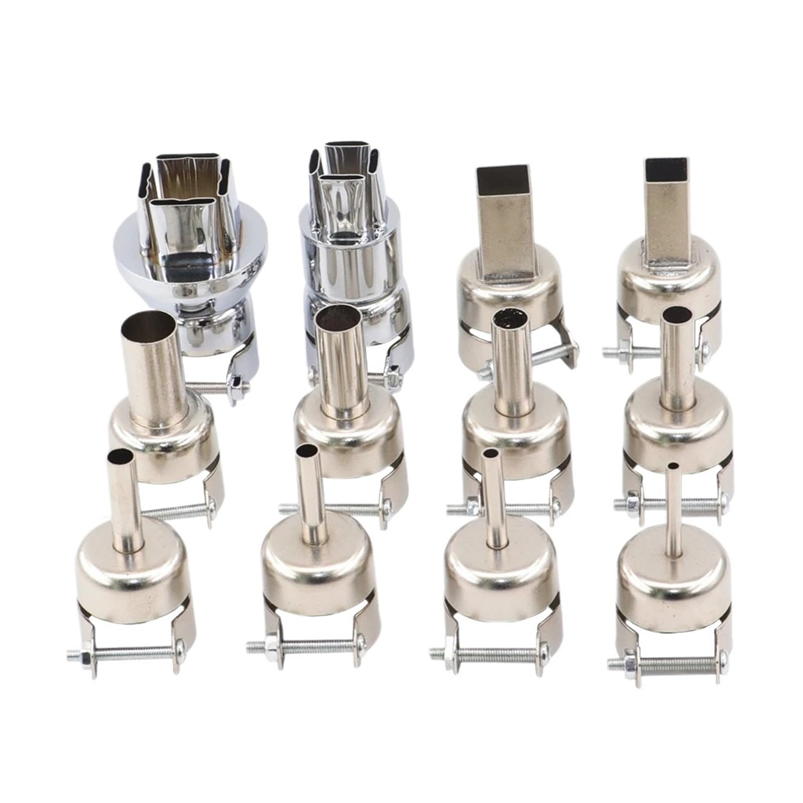 Ugello ad aria calda da 8/12 pezzi compatibile con la stazione di rilavorazione 850 | Ugello SMD a quattro uscite laterali, dimensioni da 3 mm a 12 mm for la dissaldatura dei chip(12pcs)