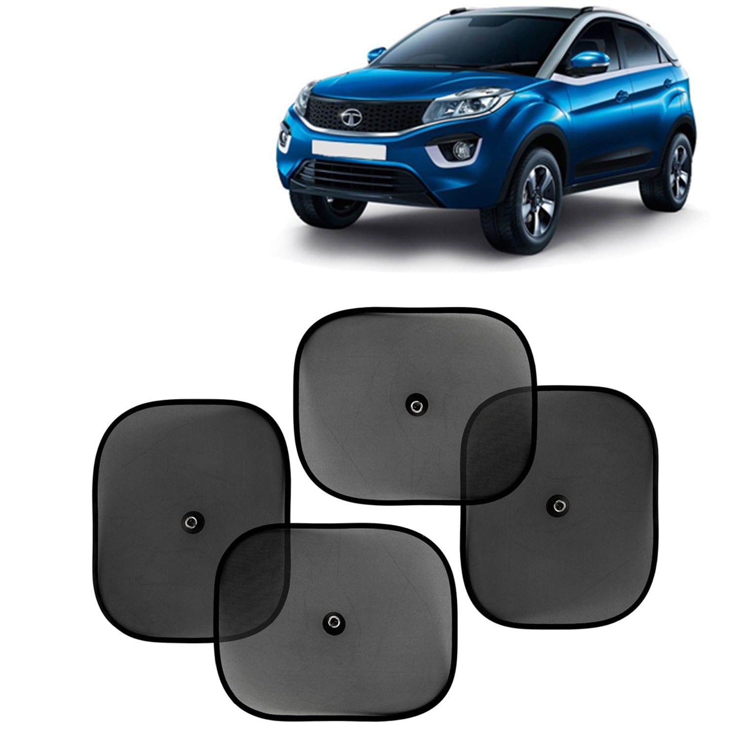 KINGSWAY Car Window Curtain Sticky Sun Shades Compatible with Tata Nexon, (Year 20172019