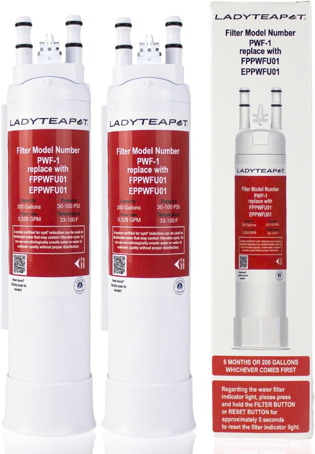 Filter Replacement FPPWFU01 Water, Compatible with EPPWFU01 PureAdvantage PWF-1 PurePour PWF-1 FPPWFU01 (3-Pack)