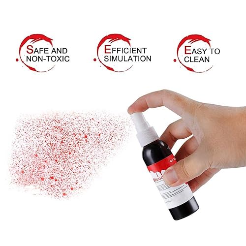 Miniatura 13 de Go Ho Maquillaje de sangre falsa que gotea (0.35 onzas), sangre falsa lavable para heridas de cicatriz, flujo de sangre falsa de fácil secado