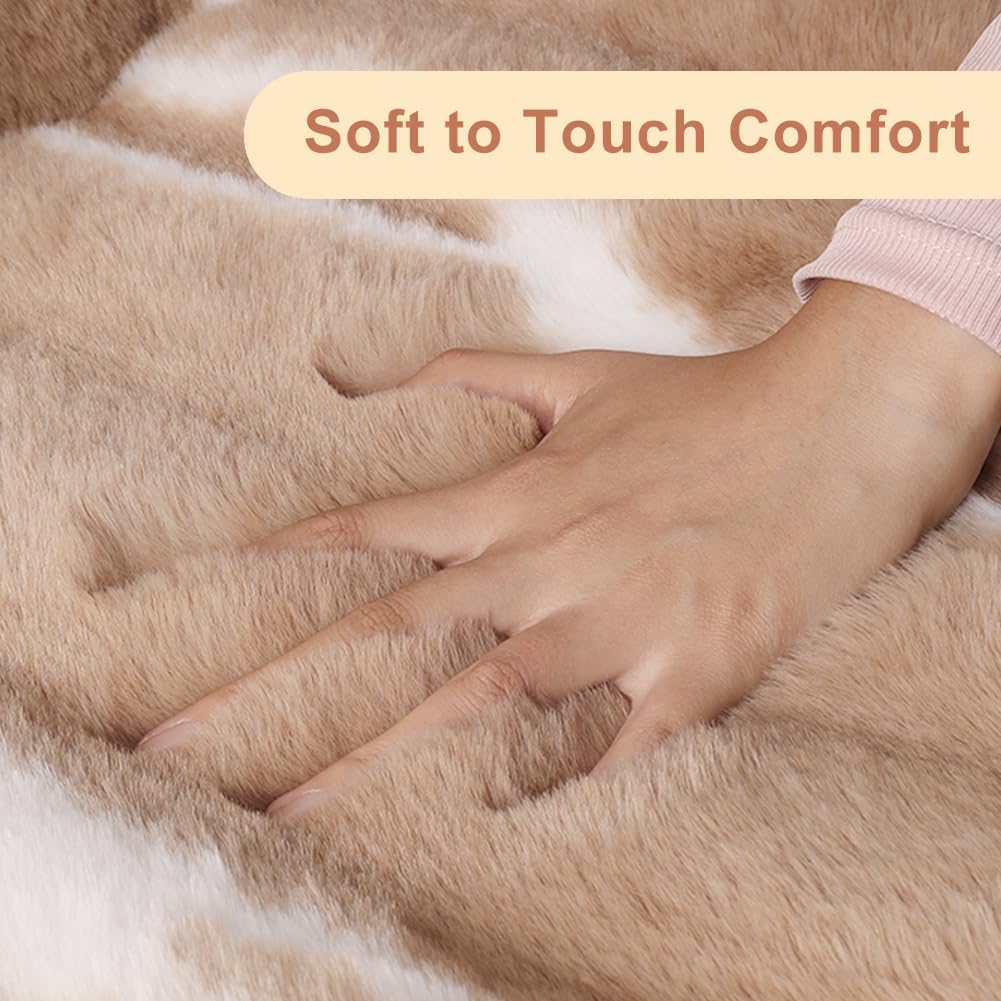 Faux Sheepskin Car Seat Cover Full Set, Fluffy Cute Black Fuzzy Car Seat Cover for Soft Auto Universal Plush Vehicle Seat Protector Pad Accessories Home and Office Chair - Image 8