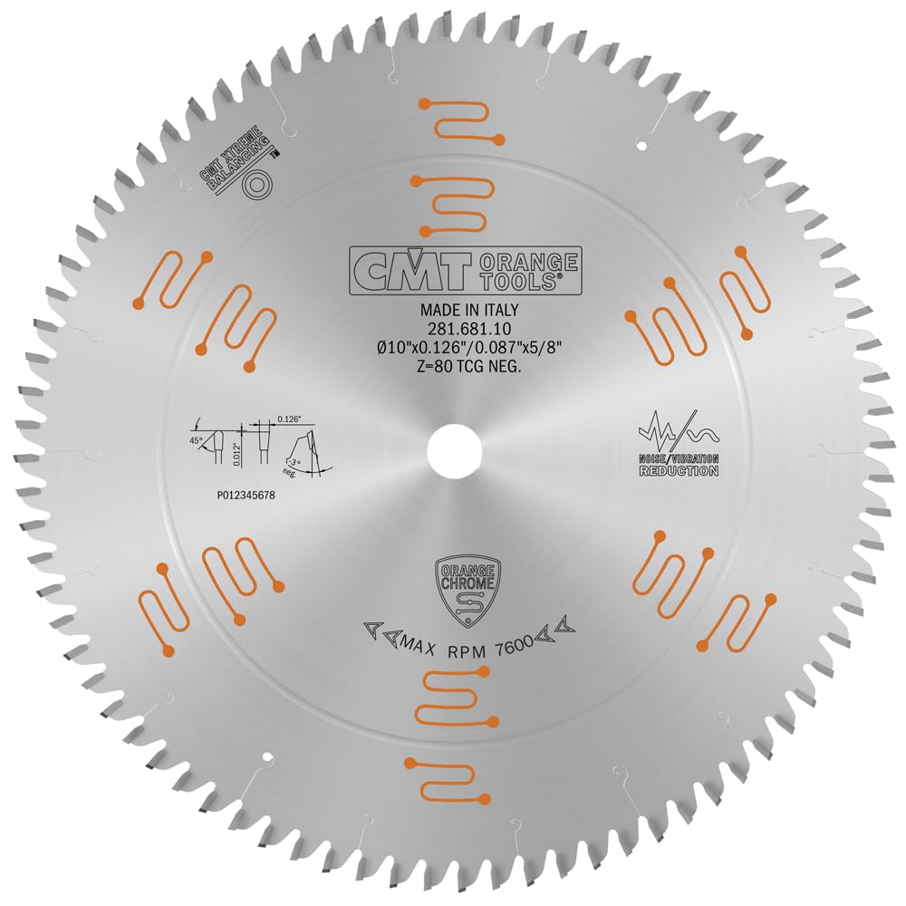 Lame per sega in melamina laminata a doppia faccia - D 10 254mm | T 80 | B 5/8 | K .126 | P .087