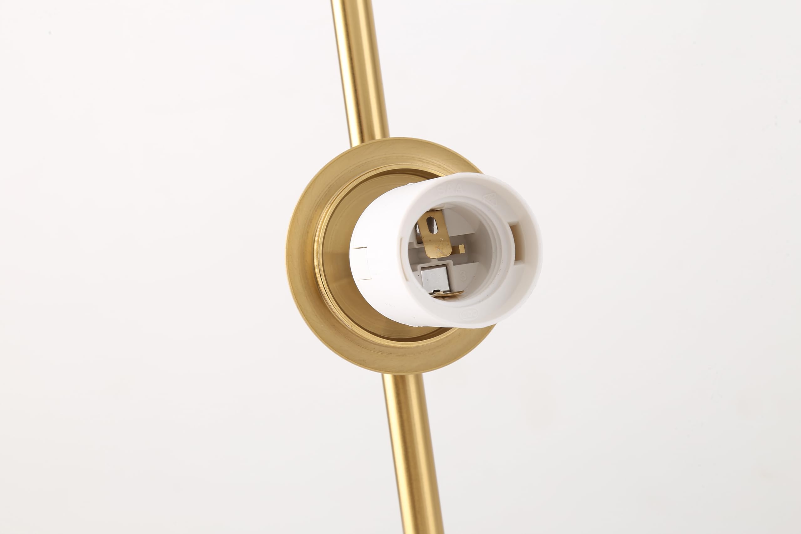 BARCELONA LED Lampada Da Tavolo OCTO Sfera Vetro E27 Oro | Diffusore sferico opalino, alluminio satinato, luce morbida, stile retrò, formato compatto, complemento d’arredo