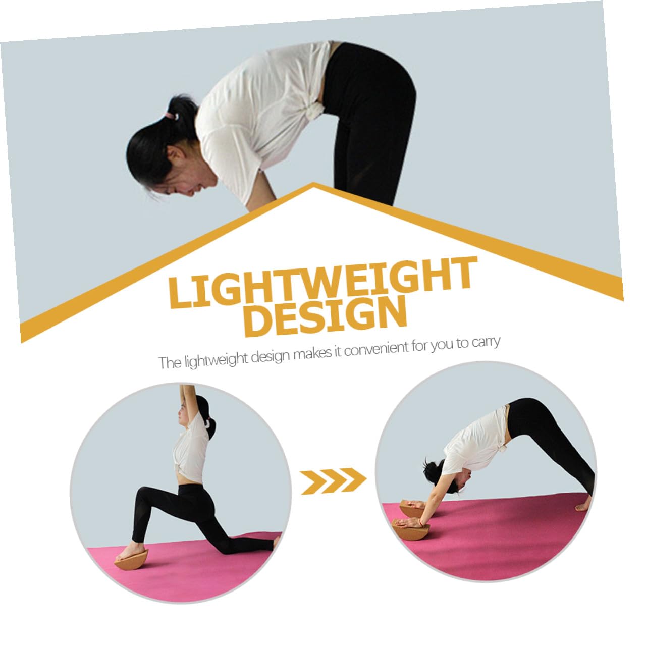Ciieeo Bloque de Yoga de Alta Densidad y Compacto, Material de Corcho Ecológico, Antideslizante y Duradero, para Entrenamiento de Equilibrio y Fortalecimiento, Uso en Pilates