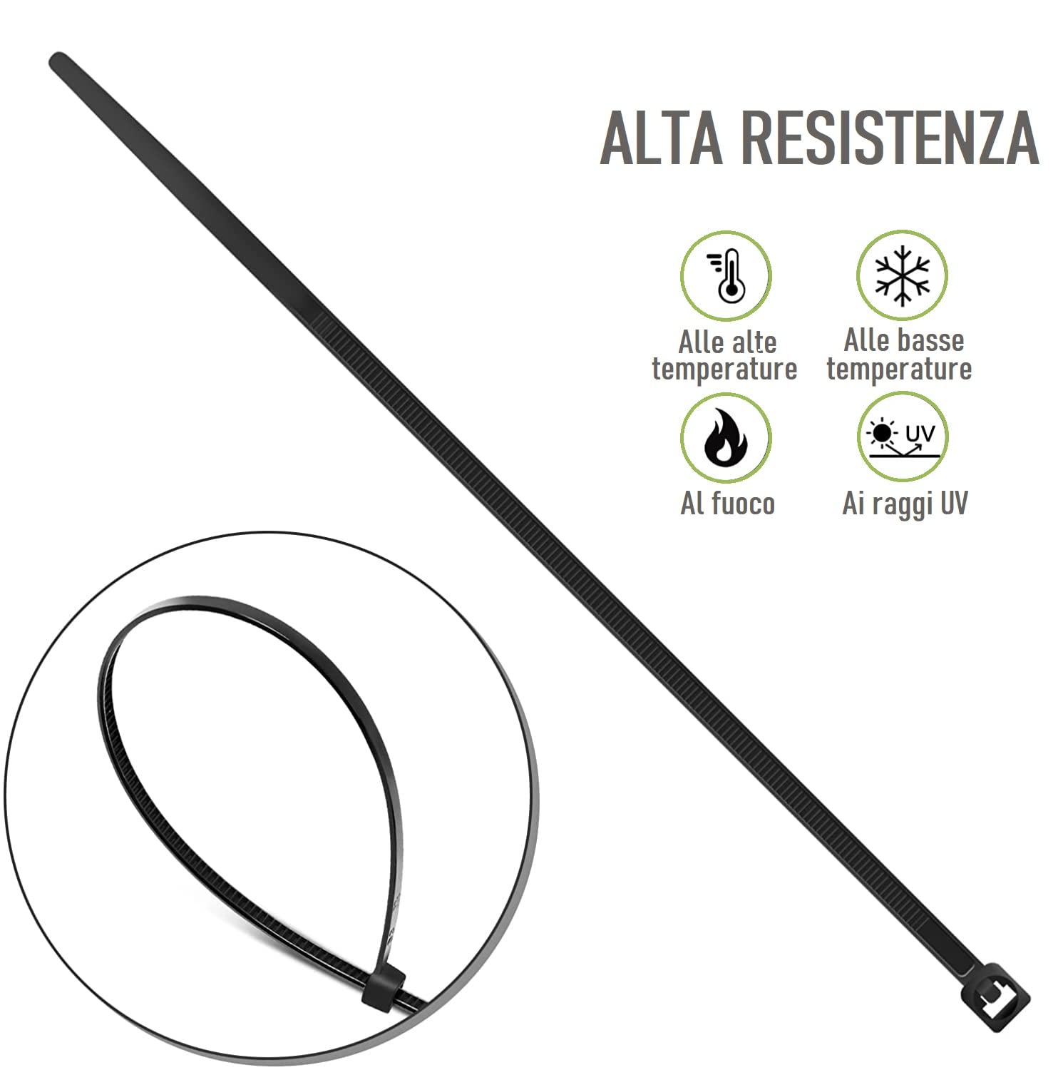 100 Fascette Stringicavo In Nylon Autobloccanti Universali Con Perno E Bottone – Per Auto, Cavi, Parafanghi E Tubi