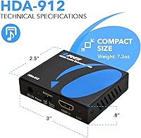 Vista 3 de OREI 4K 60Hz 18G HDMI 2.0 Audio Converter Extractor - SPDIF + 3.5mm Output - HDCP 2.2 - Dolby Digital/DTS Passthrough CEC, HDR, Dolby Vision, HDR10