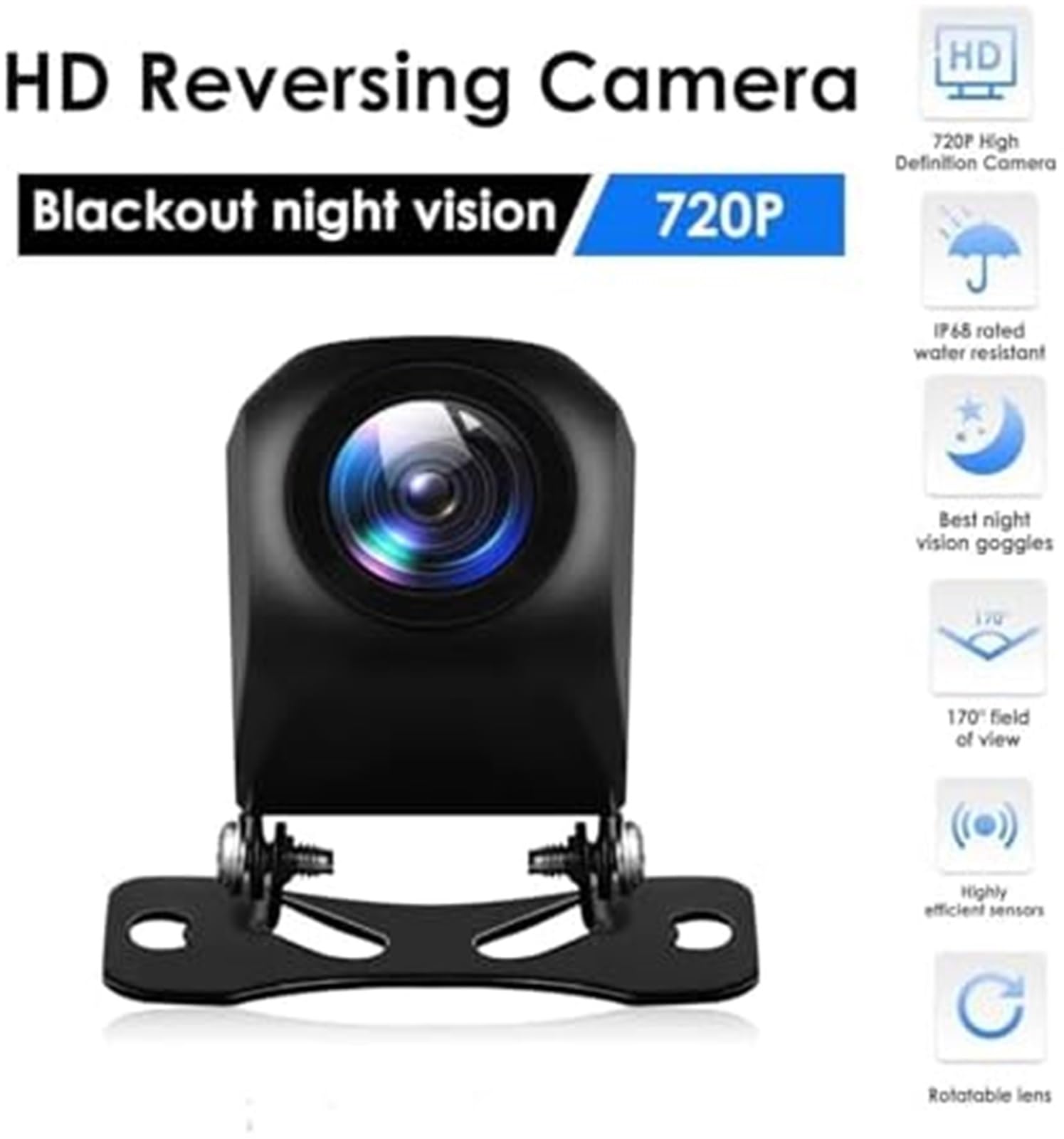 Tylna kamera pojazdu Kamera cofania 720P 1080P Ahd widok z tyłu 140 150 170 szerokokątny wodoodporny noktowizor uniwersalny asystent parkowania Ahdc2(BLACK AHDC6 720P)