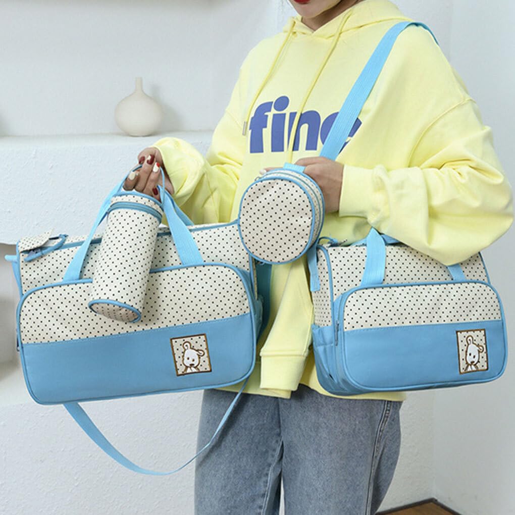 Elegante Juego de Bolsa para Cambiar pañales, Gran Capacidad, Impermeable, de poliéster organizado, Carrito de Maternidad, Juegos de Bolsas para pañales, Negro