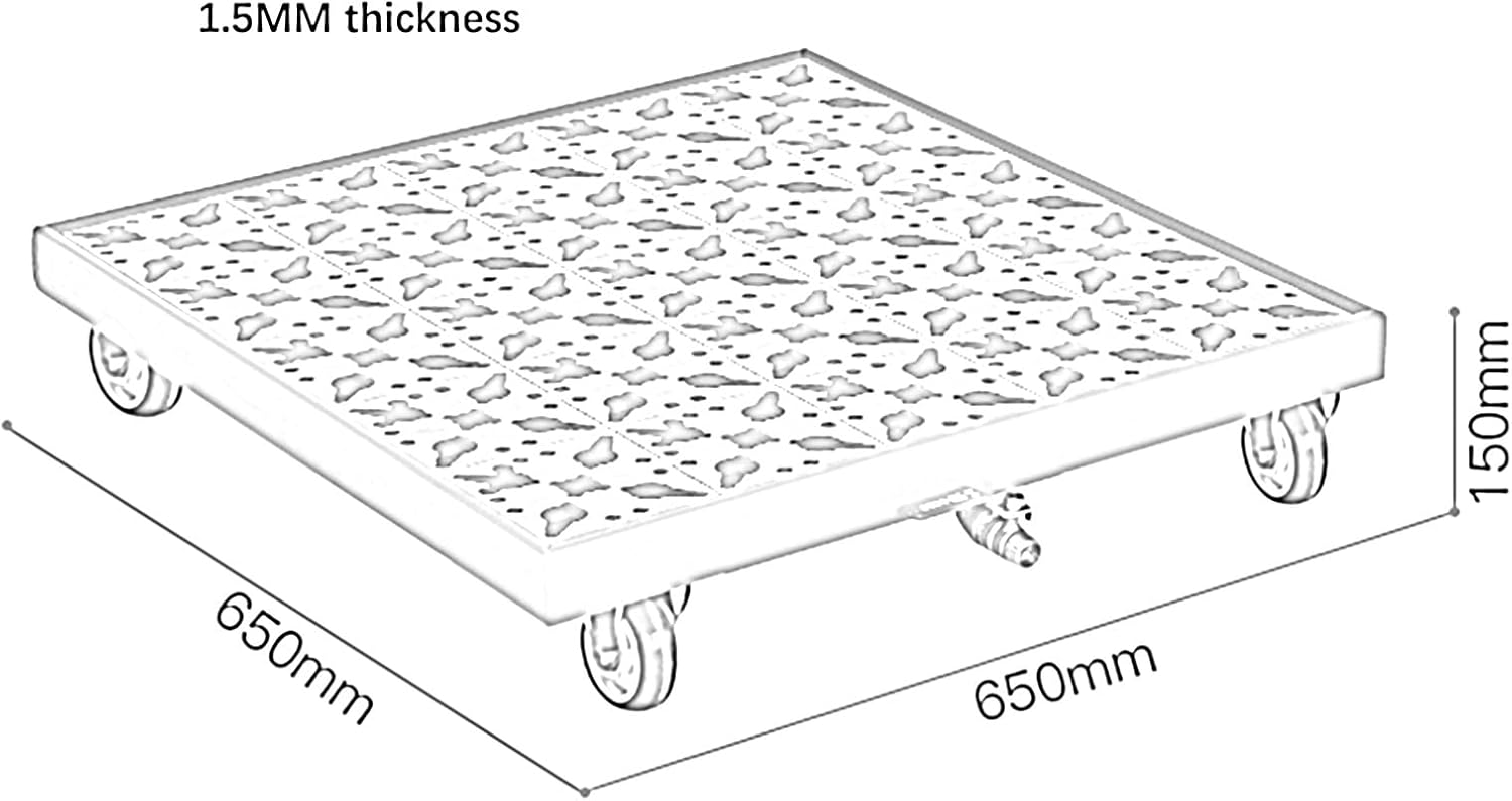 Containment Spill Pallet, Platform with Drain Outlet, Warehouses Factory Garage Outdoor Storage, Stack Paint Bucket Oil Drums Leakproof Tray(C)
