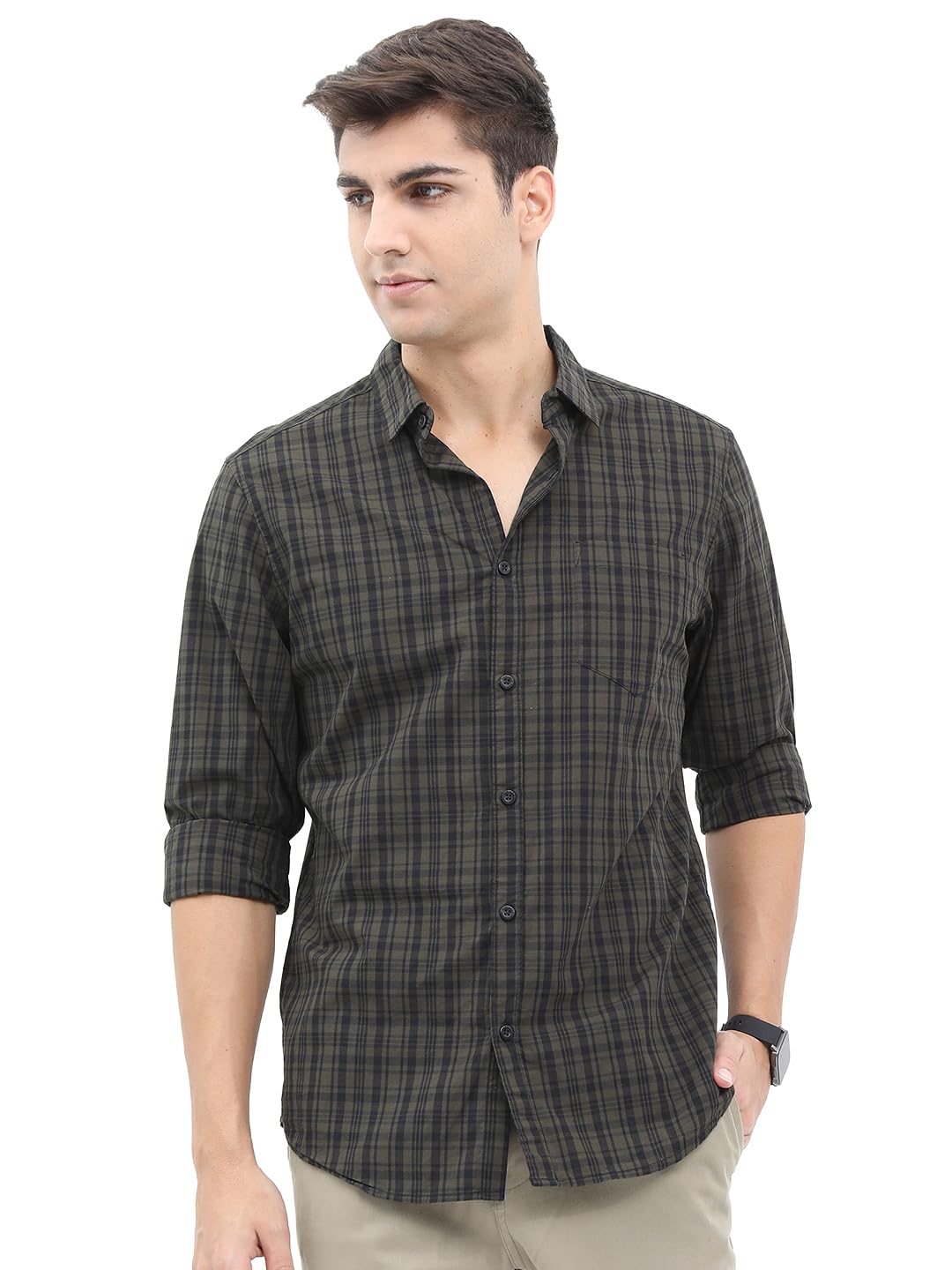Men's Casual Shirt | Checked | Slim Fit | Full Sleeve | Button Closure I Breathable Fabric-image-10