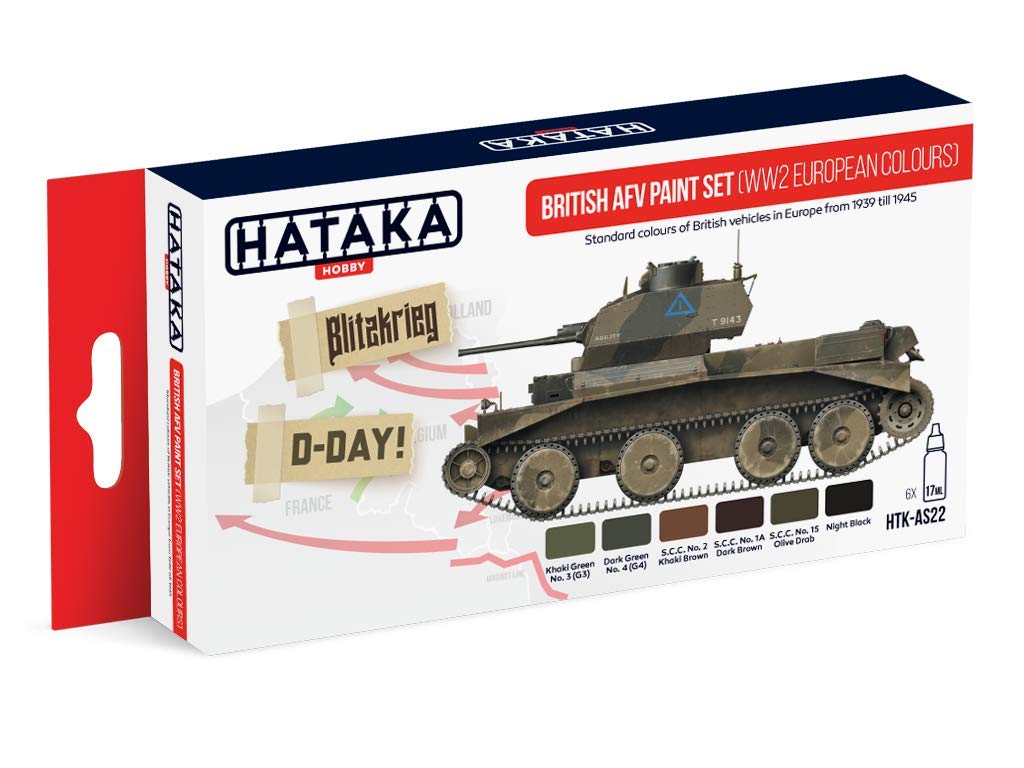 Hataka British AFV paint set (WW2 European colours) # AS22
