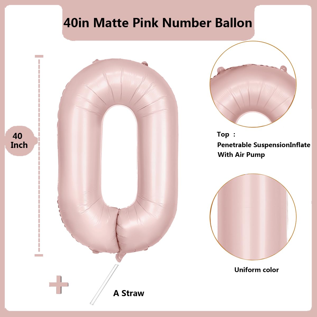 Red 0 balloon 40 Inch Giant Helium Foil Number 0 to 9 Red Balloon Birthday Wedding Party Digital Decorations (Number 0) — view 390