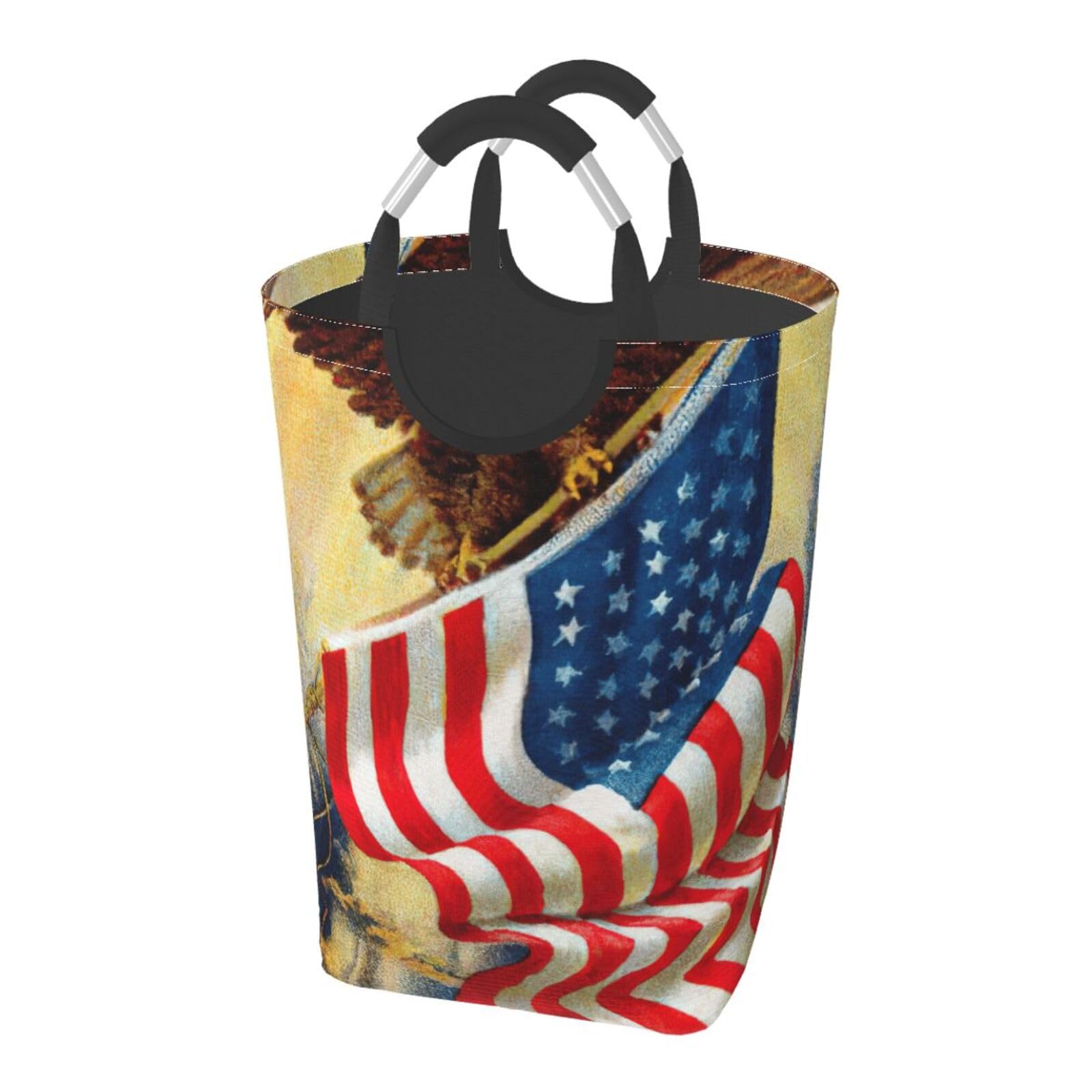 Grand sac à linge pliable aigle américain pour dortoir
