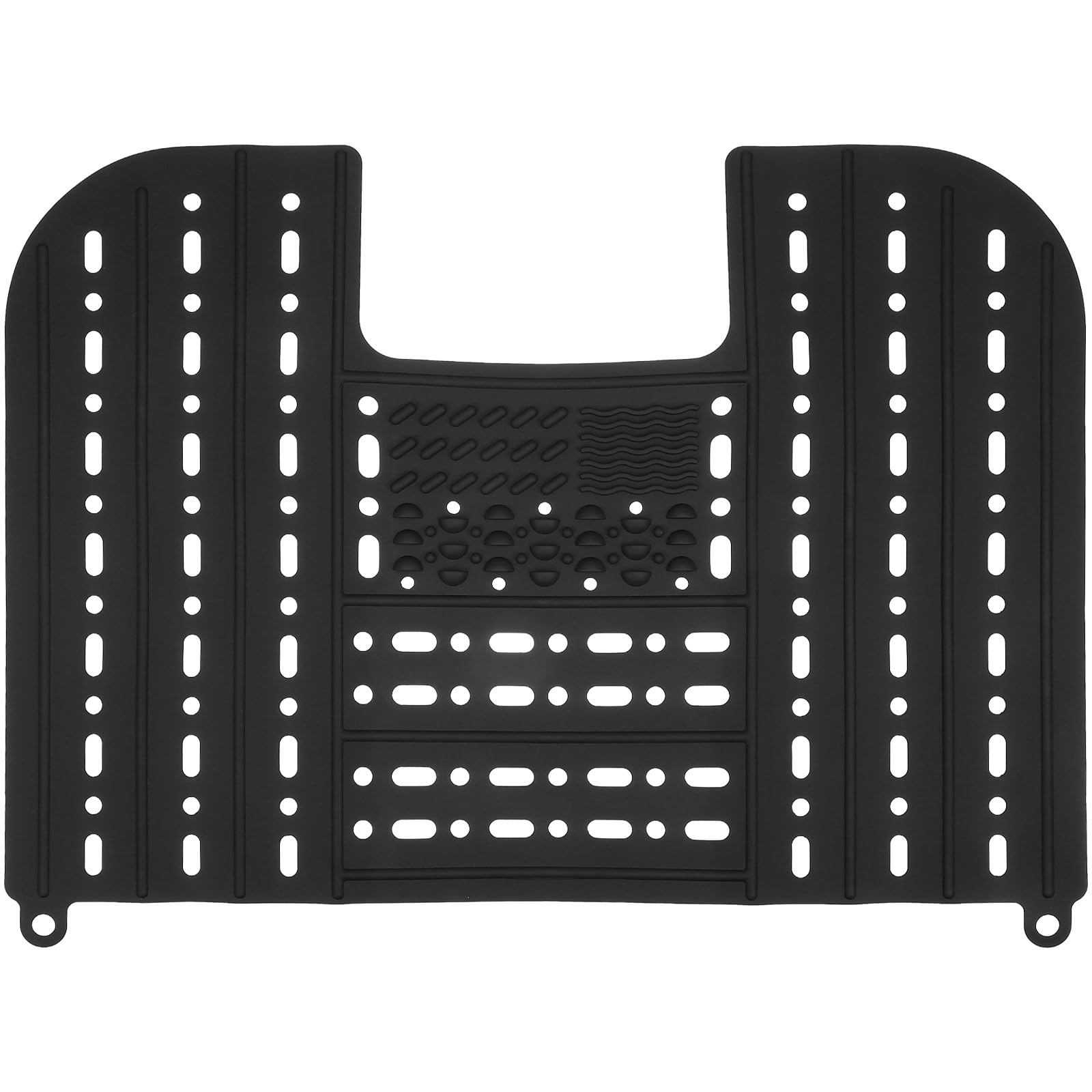CALLARON Copertura Lavello Bagno in Silicone Nero 55x43 Cm, Tappetino Trucco Pieghevole per Ottimizzazione Spazio e Durata, per Piano Bagno e Vanità