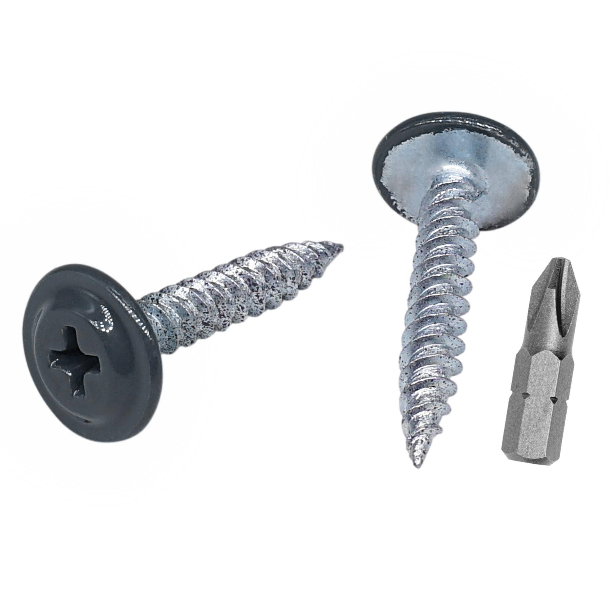 SKIR'CO (50 pcs) Painted 4.2 x 25 mm Self Tapping Wood Screws, Metal Screw, PH Modified Truss Head (Anthracite Grey RAL 7016)