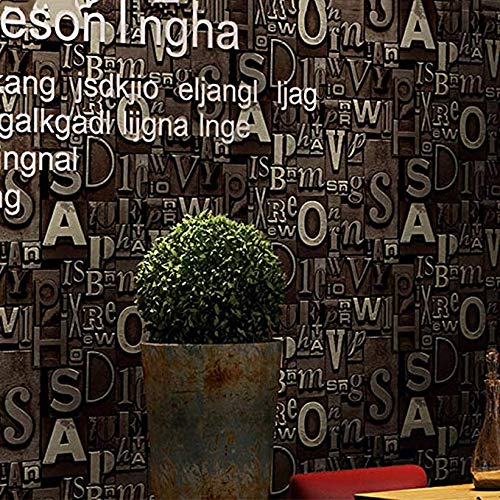 Papier peint lettres 3D vintage rétro pour café restaurant bar décoration murale bistrot