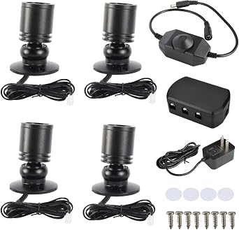 YaeCCC 4pcs Mini Spotlight for Displays, Small LED Mini Spotlight Indoor | Daylight 6400k Dimmable LED Spot Lights,Display Lights for Plants Jewelry Showcase Model Display Shelves