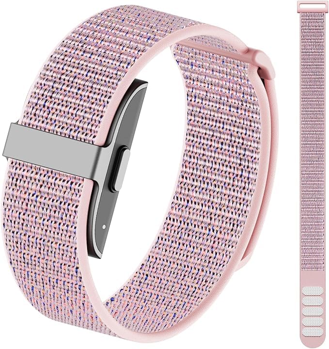 Hume Health Bracelet Strap Only 20mmPanda Bobo Nylon Loop Replacement Band for Hume Health Band (no cradle), Soft Breathable Adjustable WristbandFits 15–22cm Wrists, Pink