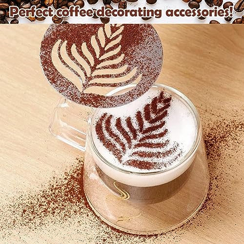 Stainless Steel Coffee Stencils - 6 Pcs Decorating Stencils for Cappuccino Latte Art & Cake Decorating (Style 1) - Image 3