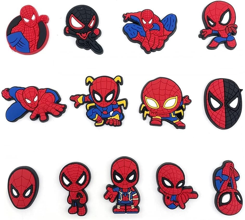 LAKSHMINARAYAN SALES Cartoon Charms for Clogs Slipper Decoration DIY Color Charms Cartoon Rubber Charms for Clogs Slipper Casual Clogs Decoration for Kids Party (spiderman shoes charm-13pcs) 5 61sdHQfJIuL