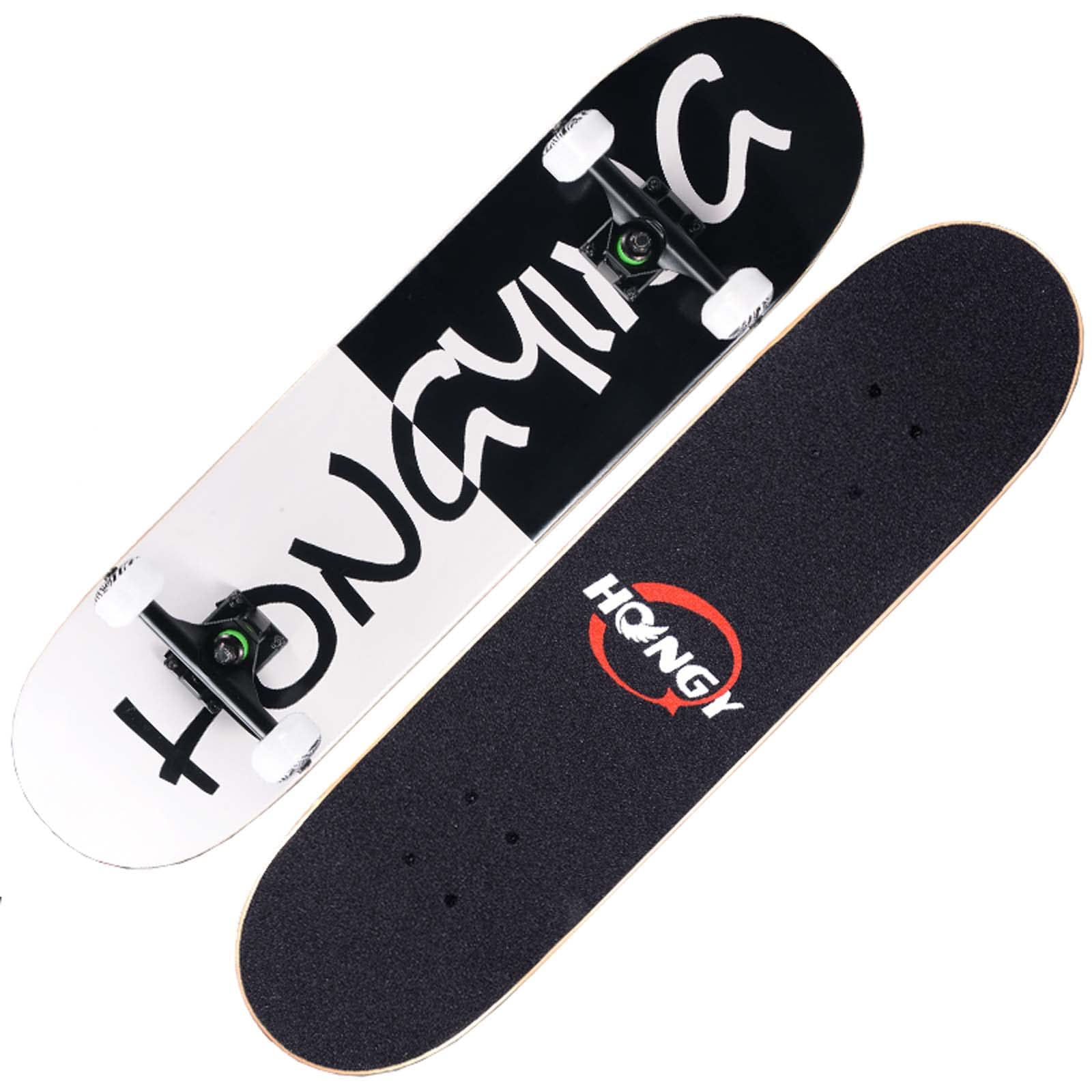 7 Layers Maple Wooden 31Complete Skateboards Double Kick Concave Deck Skating Skateboard for Adults Beginners Kids Boys Girls