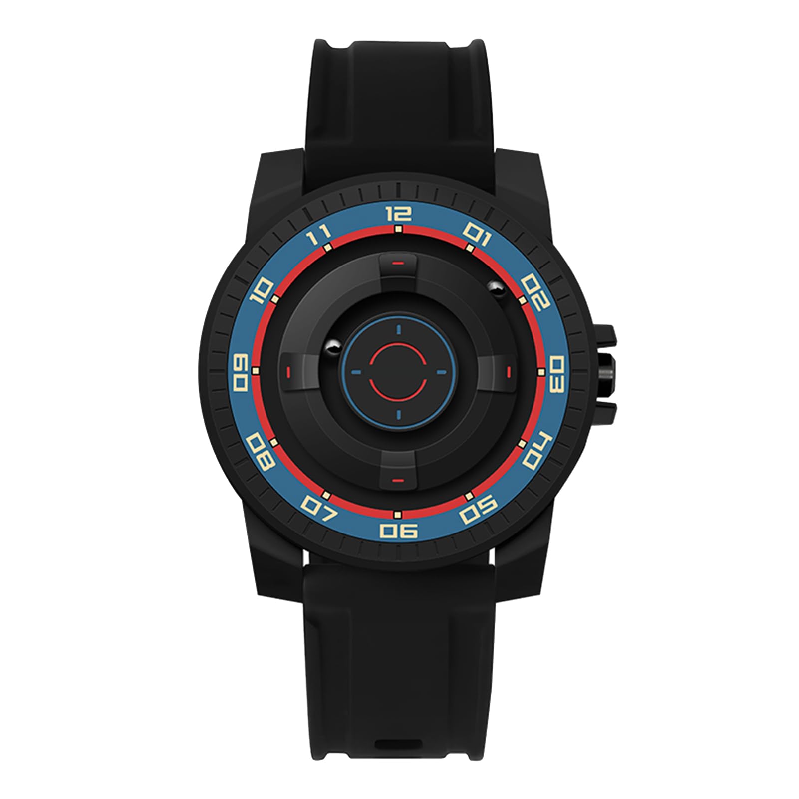 Pilipane Orologio in sospensione magnetica innovativa orologio da polso in quarzo impermeabile fresco per coppie design unisex con guscio nero con shell forte e display a specchio 41mm