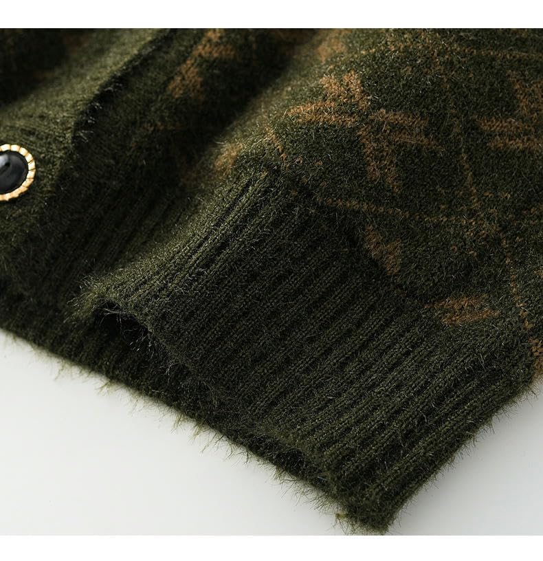 Cárdigan de punto para mujeres mayores con cuello clásico 7