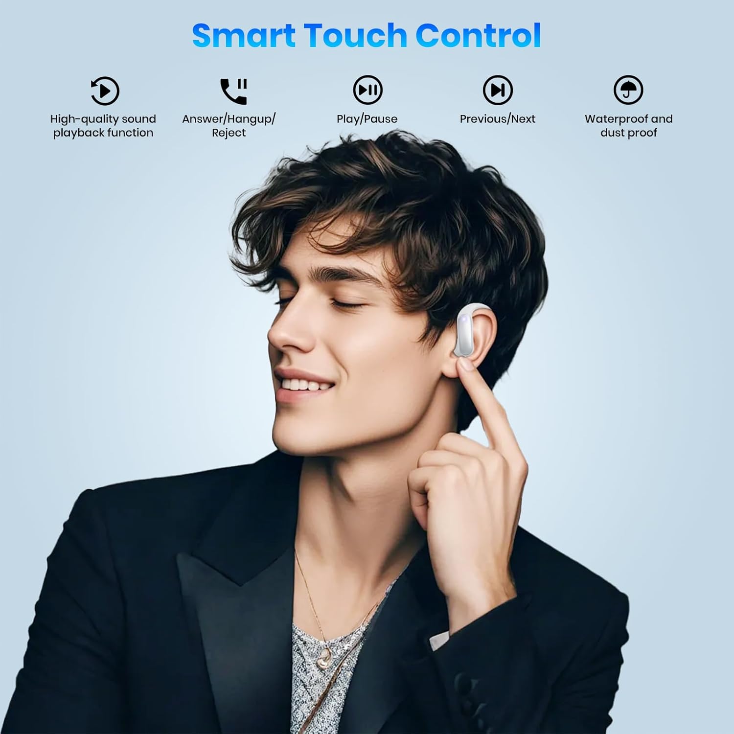 AI Translation Earbuds Real Time: OWS 3 in 1 Translator Earbuds for iOS & Android, Supporting 144 Languages with 60-Hour Battery Translator Headphones for Travel Business Meetings & Learning Silvery