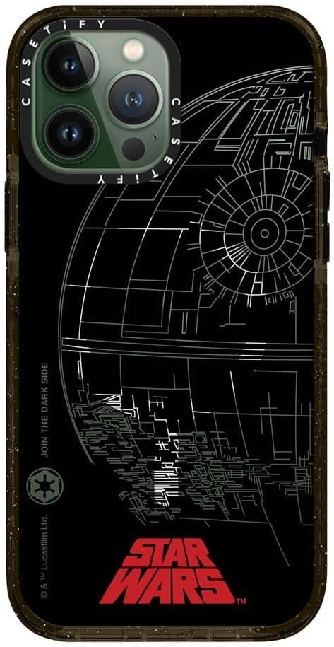 CASETiFY Impact iPhone 13 Pro Max Case [Star Wars Co-Lab / 8.2ft Drop Protection/Magsafe] - Death Star - Clear Black