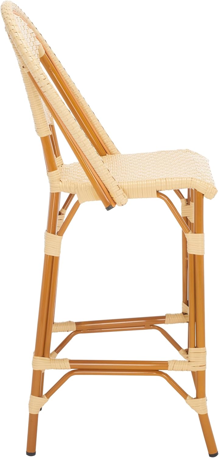SAFAVIEH Outdoor Collection California Natural Bar Stool (Fully Assembled)