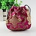 Chinese Silk Brocade Embroidered Drawstring Jewelry Pouch Bag Colors Value Set 34 pcs