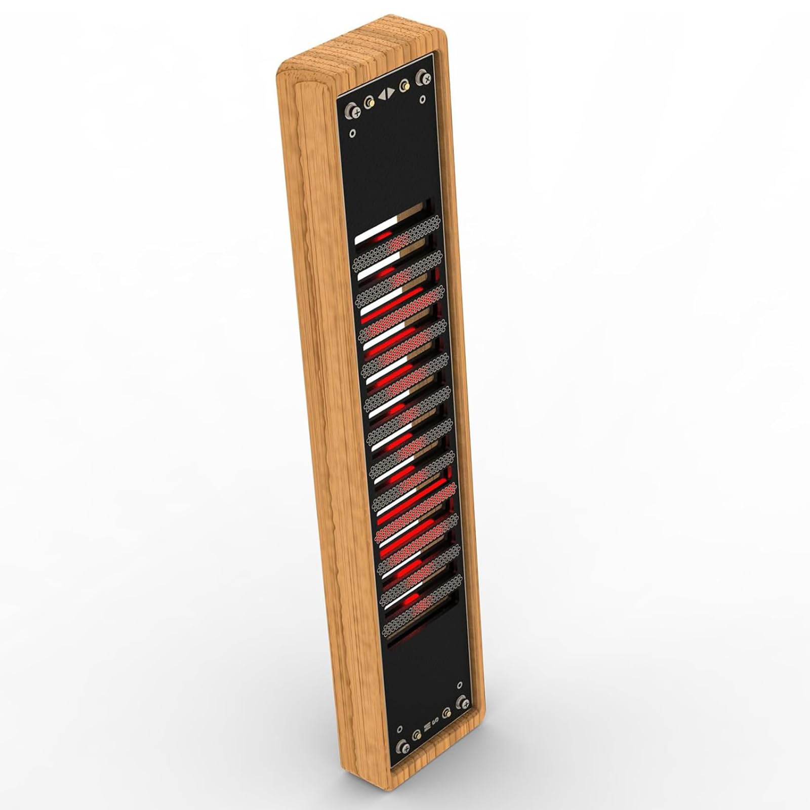 Musikspektrum-Display, RGB-Rhythmus-Visualizer mit 12 Nixie-Röhren, Massivholzsockel für Zuhause, Studio, Gaming, mehrere Farbmodi