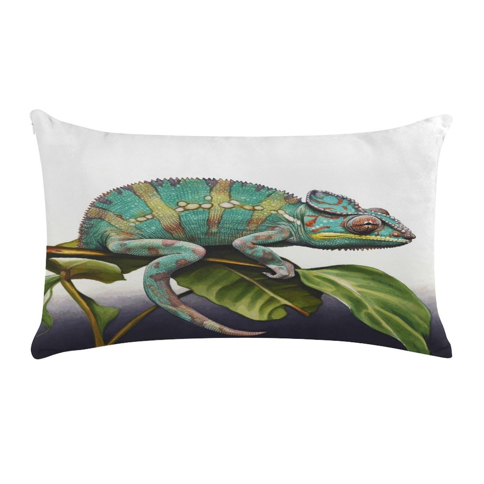 VstaDank Chameleon Pillow Cover Pillowcase for All Seasons Short Plush Body Pillow Case Soft Cozy Fuzzy Lumbar Long Pillow Cover for Bed Sofa Bench 20 X 12 Inches