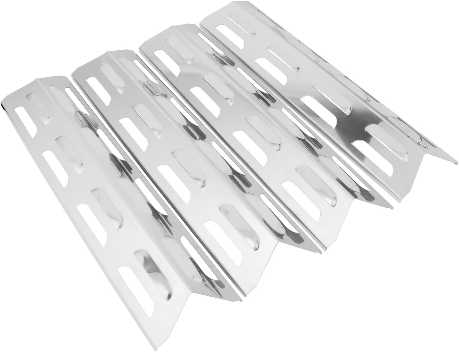 WELL GRILL41CM x 10CM Heat Plates BBQ Flame Diffuser for Outback, Ultar, Kenmore, Master Forge, Spectrum 2/3 Burner, Blooma, CosmoGrill and Other Most Grills, Stainless Steel, 4-Pack