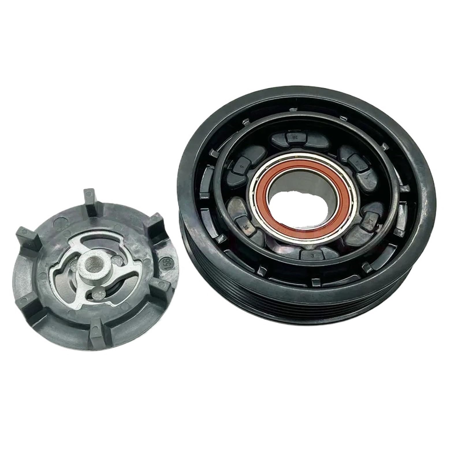 AC Compressor Clutch Fit for Megane CC Fit for Scenic 1.6 1.5 III DCI 2009-8200939386 7711497392 AC Compressor Clutch Pulley 6SEL14C AC Bypass Pulley